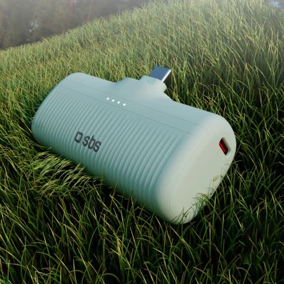 6. SBS EcoPower 5000 mAh 10W Powerbank mit integriertem USB-C-Anschluss - Grün