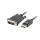 2. Lanberg CA-DPDV-10CU-0018-BK Kabel (DisplayPort M - DVI-D M; 1,8 m; schwarz)