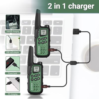 10. Baofeng BF-T25E Walkie-Talkie, grün, 2 Stück