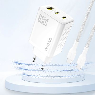 2. Dudao A29 65W GaN Wandladegerät 2 x USB-C + 1 x USB-A - Weiß