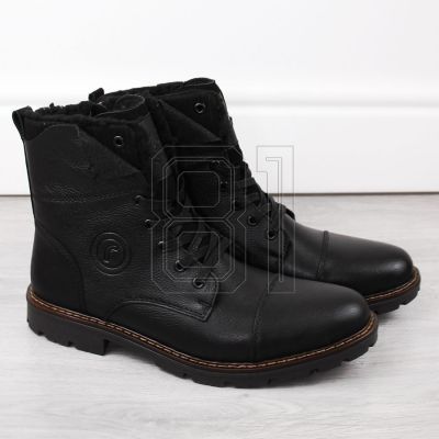 20. Rieker M RKR296A Wollgefütterte Lederstiefelette, schwarz