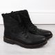 20. Rieker M RKR296A Wollgefütterte Lederstiefelette, schwarz