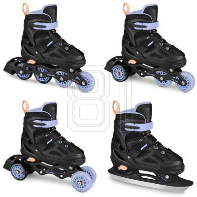 2. Spokey Quattro 4IN1 SPK-943431 Inlineskates Größe 38-41 BK/VT