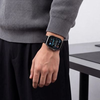 5. Tech-Protect Nylon-Sportarmband für Apple Watch 44 / 45 / 46 / 49 mm – Schwarz