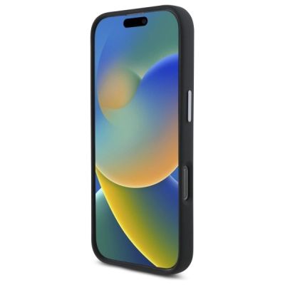 3. DKNY Liquid Silicone Metal Logo Hülle für iPhone 16 – Schwarz