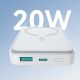 10. Joyroom JR-W020 20W 10000mAh MagSafe Powerbank + USB-C - USB-C 0,25m Kabel - Weiß