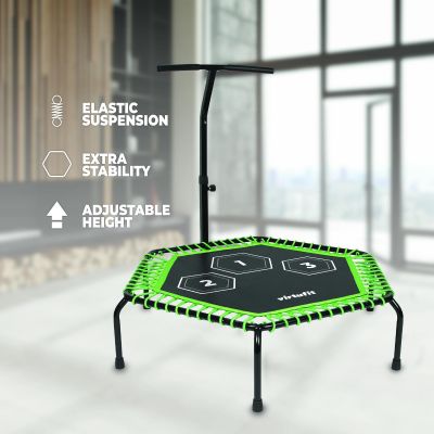 7. VIRTUFIT FITNESS PRO TRAMPOLIN MIT GRIFF - SCHWARZ - 127 CM