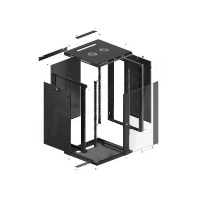 10. Lanberg WF01-6618-10B Rack-Schrank (18 HE; 901 mm / 600 mm / 600 mm; Wandmontage; Glas; 19 Zoll; schwarz)
