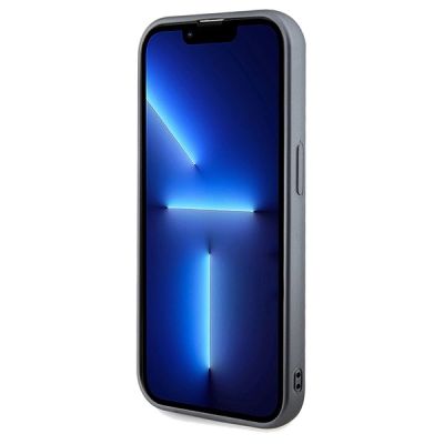 5. Guess Pailletten-Schriftzug-Metallgehäuse für iPhone 14 Pro Max – Silber