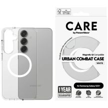 CARE by PanzerGlass Flagship Urban Combat White QI-Hülle für Samsung Galaxy S25+ – transparent