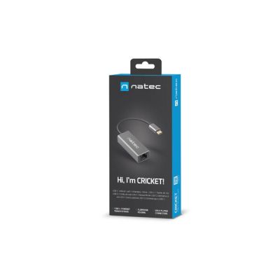 4. NATEC Cricket-Netzwerkkarte 1 GB USB-C 3.1 1x RJ45 am Kabel NNC-1925