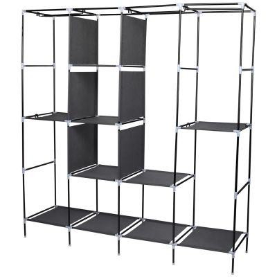 21. Textilschrank 168x45x172cm Dunkelgrau 45238