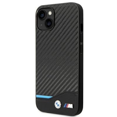 2. Hülle BMW BMHCP14M22NBCK iPhone 14 Plus 6,7 "schwarz / schwarzes Leder Carbon