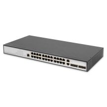 Digitus Gigabit Ethernet Layer 2 Switch, 24 Ports, 2x RJ45/SFP-Kombi-Ports + 2 x SFP-Uplink-Ports