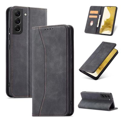 11. Magnet Fancy Case Cover für Samsung Galaxy S22 + (S22 Plus) Tasche Brieftasche Kartenhalter Schwarz