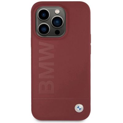 3. BMW Silikon Big Logo MagSafe Hülle für iPhone 15 Pro – rot
