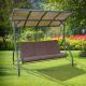 7. 3-Sitzer Gartenschaukel 194x120x173cm ZOSIA mit Polycarbonat-Dach