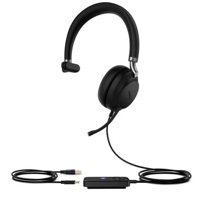 Yealink UH38 Mono Teams Headset, kabelgebunden und kabellos, mit Kopfbügel, Bluetooth, für Büro/Callcenter, Schwarz