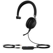 Yealink UH38 Mono Teams Headset, kabelgebunden und kabellos, mit Kopfbügel, Bluetooth, für Büro/Callcenter, Schwarz