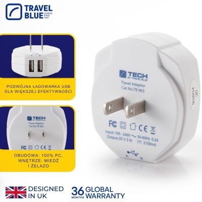 3. TRAVEL BLUE NETZLADEGERÄT 2 USB – USA