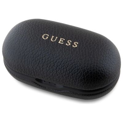 2. Guess Bluetooth-Kopfhörer GUTWSPGTSPSK TWS + Dockingstation schwarz/schwarz genarbtes klassisches Logo