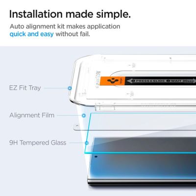 8. Spigen Glas.tR EZ Fit gehärtetes Glas für Samsung Galaxy S24 Ultra - 2 Stk.