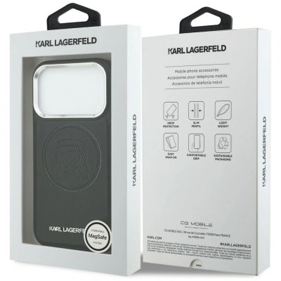 8. Karl Lagerfeld K Head Point Logo MagSafe Hülle für iPhone 17 Pro - Schwarz