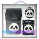 Nimmy Big Eyed Pet 2.0 Panda 3-in-1 Handytasche + Geldbörse + Tracker-Hülle - Schwarz