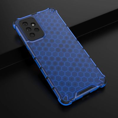 14. Honeycomb Handyhülle Schutzhülle mit TPU Rahmen für Samsung Galaxy A72 4G blau