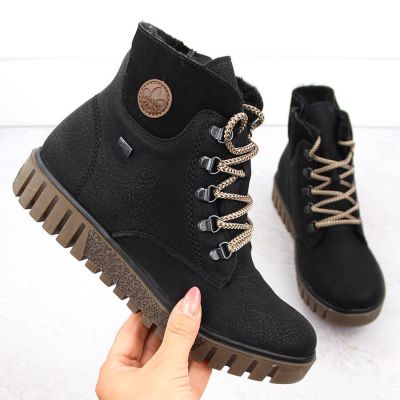 17. Wasserdichte schwarze Damen-Trekkingstiefeletten Rieker Y3433-00