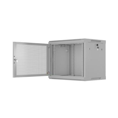 4. Lanberg 19" 9U 600X450 grauer Wandschrank mit perforierten Türen (flach verpackt)