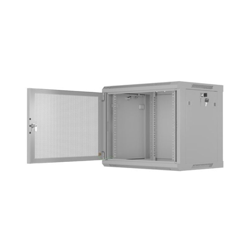 4. Lanberg 19" 9U 600X450 grauer Wandschrank mit perforierten Türen (flach verpackt)