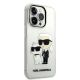 4. Karl Lagerfeld Glitzer Karl&Choupette Hülle für iPhone 14 Pro – transparent