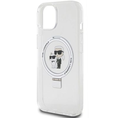 6. Karl Lagerfeld KLHMP15SHMRSKCH iPhone 15 / 14 / 13 6,1" weiß/weiß Hardcase Ringständer Karl&Choupette MagSafe