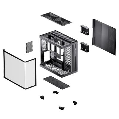 25. Jonsbo TK-4 Gehäuse, Midi-Tower, ATX, Tempered Glass – schwarz