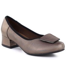 Bequeme goldene Damen-Pumps mit Blockabsatz, Modell M.Daszyński SA279-1 3