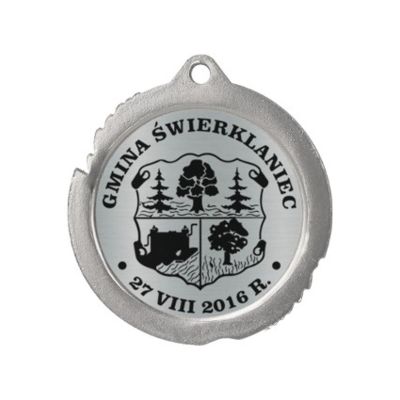 Metallmedaille mit Gravur auf Laminat