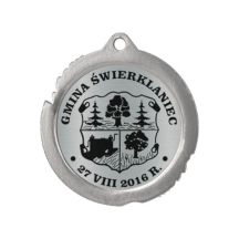 Metallmedaille mit Gravur auf Laminat