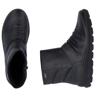 5. Rieker Z0066-00 Wasserdichte, gefütterte Damen-Lederstiefel, Schwarz