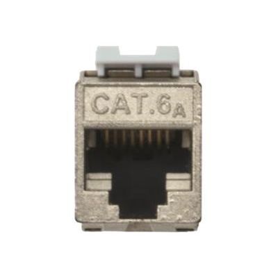 11. Keystone-Buchse RJ45 (8P8C) Kat. 6A, STP, geschirmt, werkzeuglos, Stahl, 24 Stück.