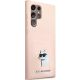 4. Karl Lagerfeld Choupette Metal Pin-Hülle aus Silikon für Samsung Galaxy S23 Ultra – Rosa