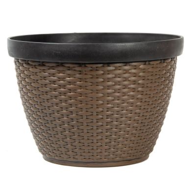 4. RATAN-TOPF AUS KUNSTSTOFF, DURCHM. 30,5 CM SASKA GARTEN