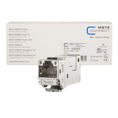2. METZ CONNECT E-DAT Modul Keystone Cat.6A Buchse 180?, 12er VPE