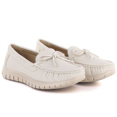 4. Damen-Mokassins in Creme von Sergio Leone, Modell MK093