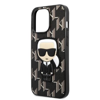 6. Karl Lagerfeld KLHCP13LPMNIKBK iPhone 13 Pro / 13 6.1" Hardcase schwarz/schwarz Monogram Ikonik Patch