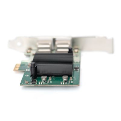 2. DIGITUS PCIE-Netzwerkkarte, kabelgebunden, 2x RJ45, Gigabit 10/100/1000 Mbit/s, niedriges Profil, DN-10132