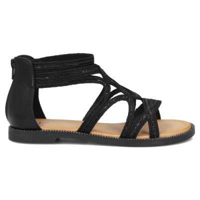2. Schwarze römische Sandalen für Damen, Filippo DS7897