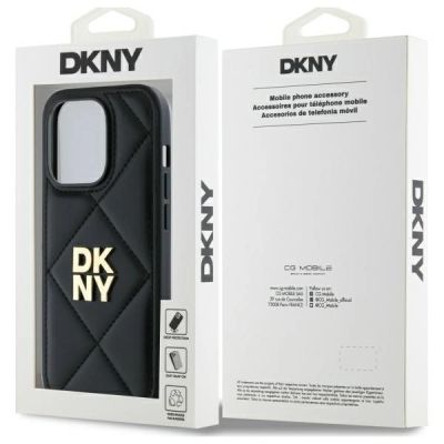 8. DKNY Quilted Stack Logo iPhone 14 Pro Max Hülle – Schwarz