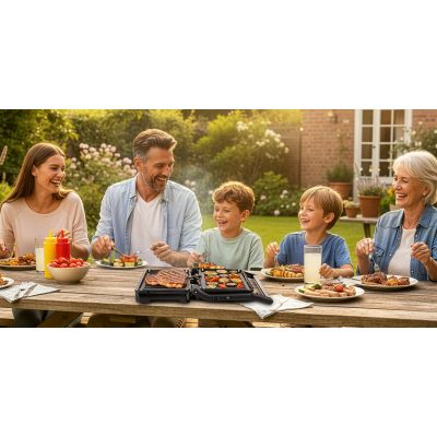 11. ELDOM KONTAKTGRILL GK110 800W SCHWARZ UND SILBER