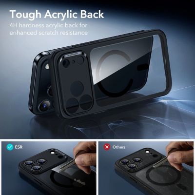 5. ESR Classic Hybrid MagSafe + Panzerglas-Set für iPhone 17 Pro - Klares Schwarz